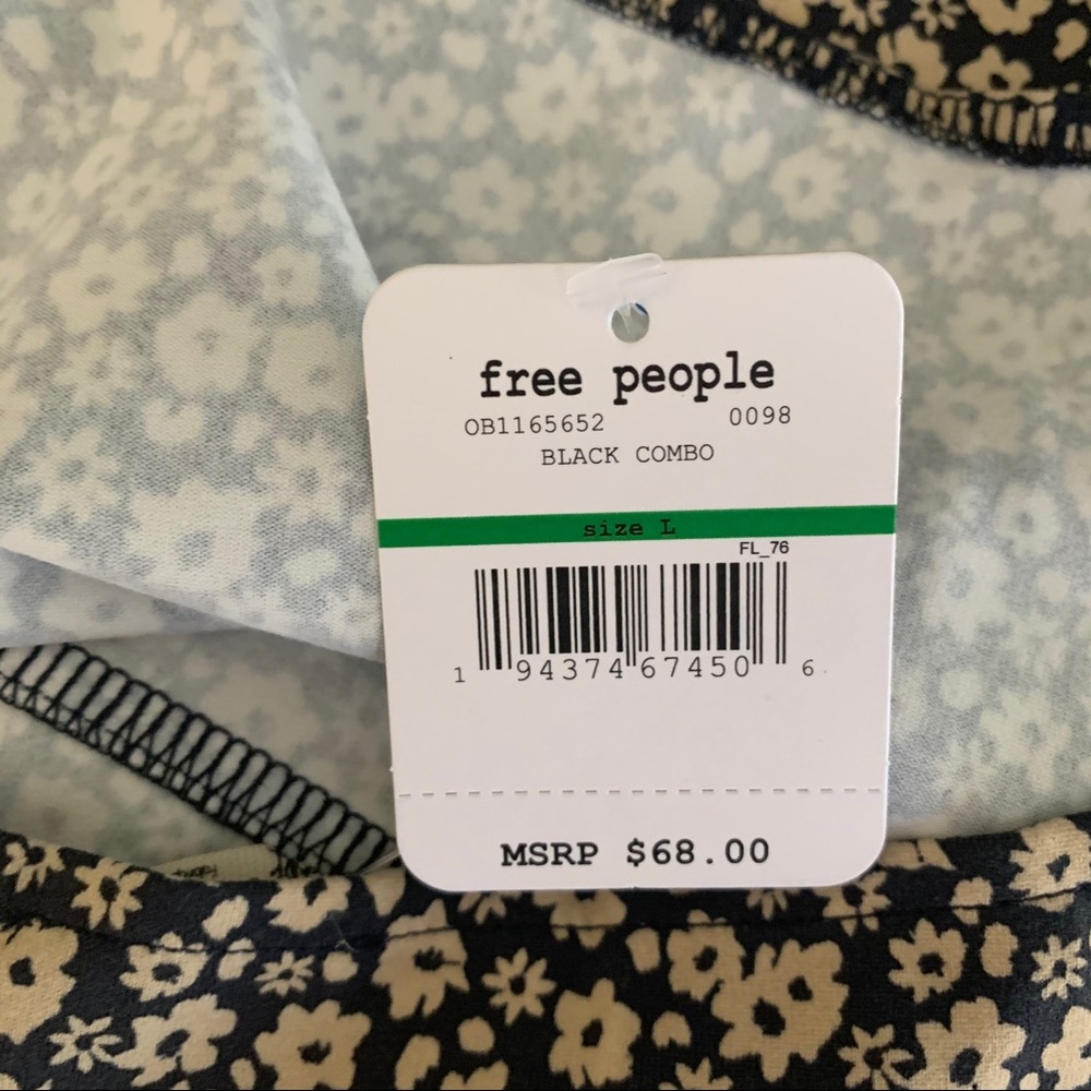 NWT Free People Talk Back Bodysuit in Black Combo - Picture 4 of 4
